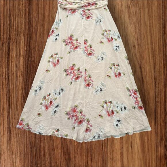 ASOS Curve Pink One Shoulder Flutter Sleeve Lined Maxi Floral Dress Ruched - Picture 3 of 14